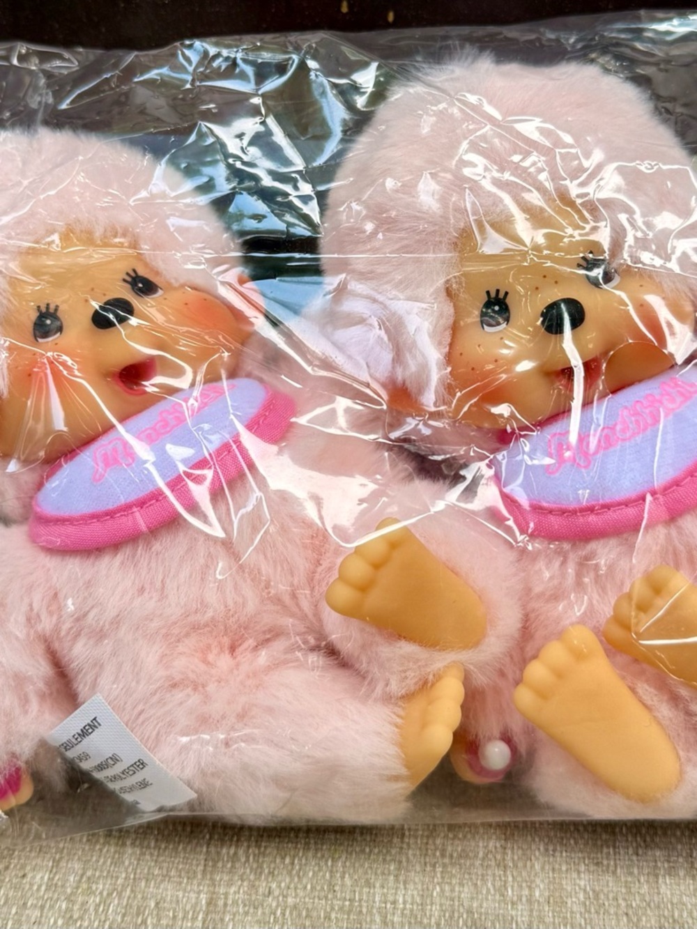 2 Monchichi colors dolls, pink